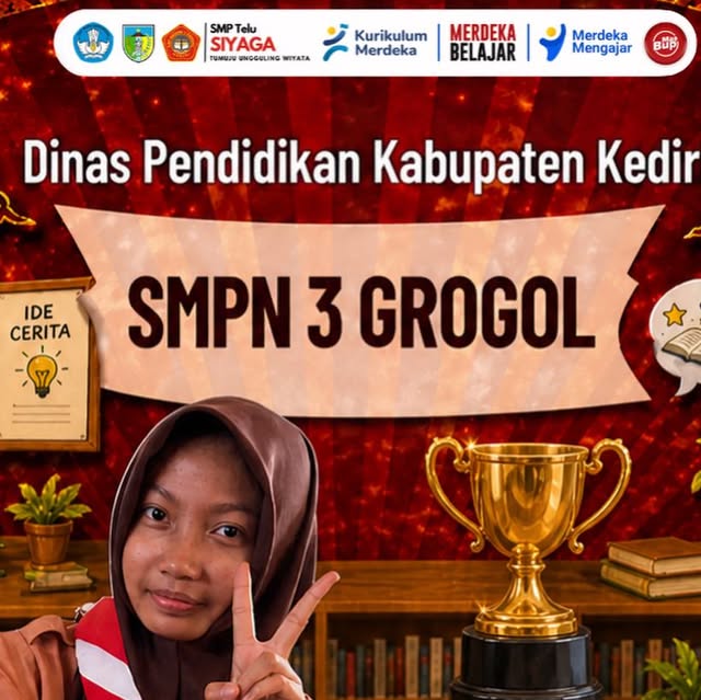 Sabrina Vemy Puspa Raih Juara Harapan 3 Menulis Cerita FLS3N Kabupaten Kediri 2026