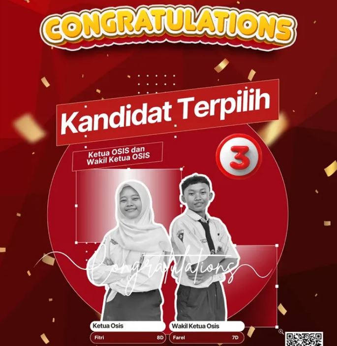 Selamat kepada Ketua dan Wakil Ketua OSIS Terpilih SMPN 3 Grogol!