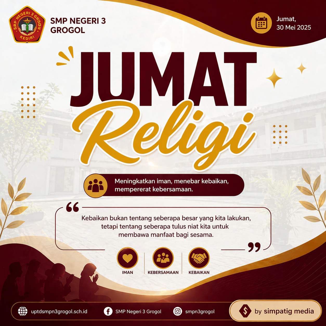 Jumat Budaya SMP Negeri 3 Grogol: Pembinaan Karakter dan Moderasi Beragama Siswa