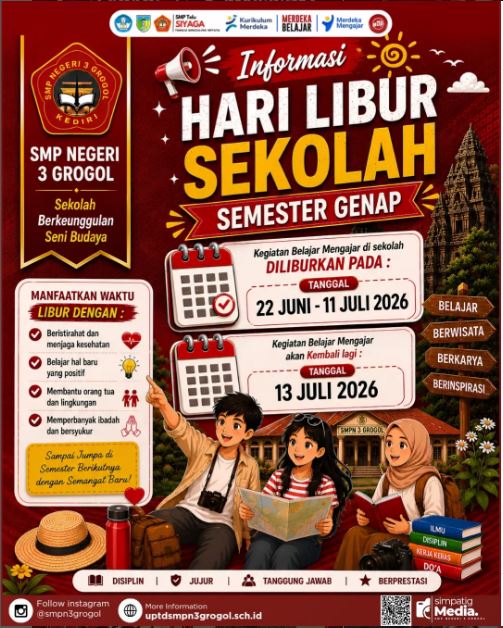 Libur Semester Genap Tahun Pelajaran 2025/2026, Saatnya Beristirahat, Berkarya, dan Mempersiapkan Semangat Baru